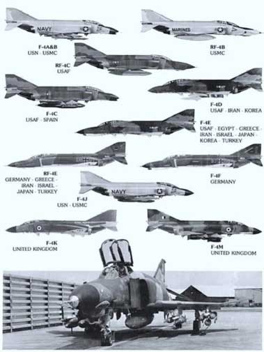Pohon Keluarga Phantom. Dari tahun 1958 hingga 1981, total 5.195 Phantom diproduksi untuk 16 negara berbeda, menjadikan F-4 sebagai salah satu desain jet tempur paling sukses dan diproduksi secara luas sepanjang masa