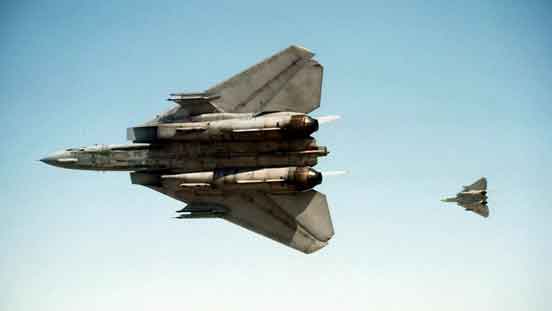 Sepasang F-14 tak bersenjata dari VF-32 "Fighting Swordsmen" di atas Teluk Persia selama Desert Shield (1991). Bahkan tanpa senjatanya, Tomcat tetaplah burung yang mengesankan (dan menakutkan)!