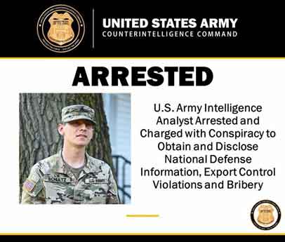Analis intelijen Angkatan Darat A.S. ditangkap setelah menjual rahasia militer ke Cina seharga $42.000.
