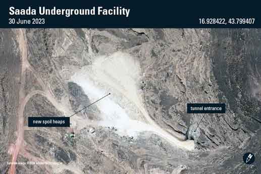 Houthi bergerak di bawah tanah. Analisis citra satelit yang dilakukan IISS menunjukkan bahwa Houthi sedang melakukan penggalian, menciptakan fasilitas militer bawah tanah baru dan jauh lebih besar yang dapat meningkatkan perlindungan mereka jika terjadi konflik di masa depan.