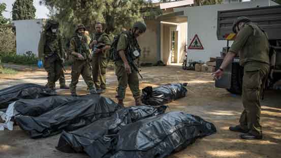 Awalnya Israel mengklaim bahwa Hamas dan Palestina membunuh 1.400 warga Israel pada tanggal 7 Oktober, termasuk tentara, polisi, dan warga sipil, namun kemudian merevisi jumlah tersebut menjadi 1.200 orang. Juru bicara Israel, Mark Regev, mengakui bahwa 200 dari korban yang diduga adalah pejuang Hamas atau warga Palestina yang tubuhnya terbakar parah sehingga pihak berwenang Israel awalnya tidak dapat mengidentifikasi mereka dan mengasumsikan mereka sebagai warga Israel.