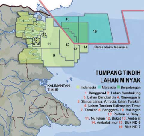 Peta eksploitasi SDA di kawasan Ambalat