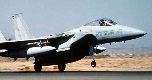 Angkatan Udara Kerajaan Saudi (RSAF) membeli 46 F-15C (dikurangi beberapa elemen Sistem Peperangan Elektronik Taktis pesawat dan berbagai mode radar sensitif) dan 16 F-15D pada tahun 1983 di bawah program Penjualan Militer Asing (FMS) Peace Sun. Pembelian tersebut menyusul upaya bersama oleh kerajaan Saudi untuk menutup kesenjangan kemampuan antara RSAF dan pesawat tempur F-14 Tomcat Angkatan Udara Republik Islam Iran (IRIAF).