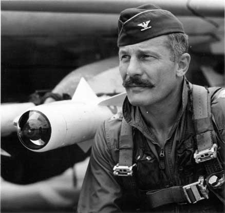 Col. Robin Olds, Commander, 8th Tactical Fighter Wing, United States Air Force